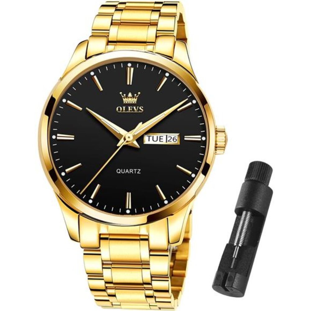 Stainless Steel Lightweight Watch with Date Classic Luxury Dress Watch